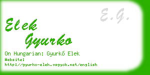 elek gyurko business card