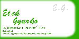 elek gyurko business card